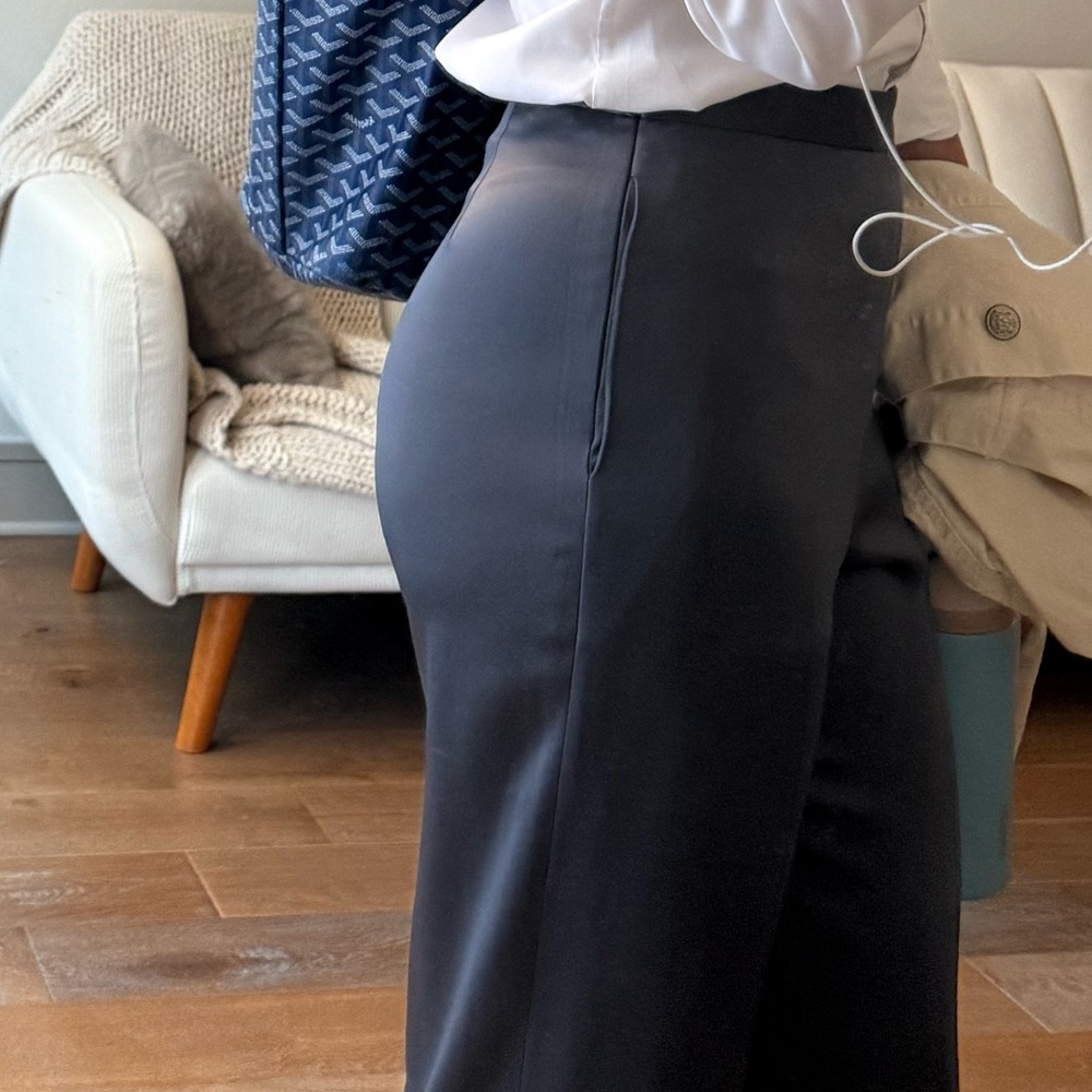 Ralph Lauren Shimmering Gray Satin Pants